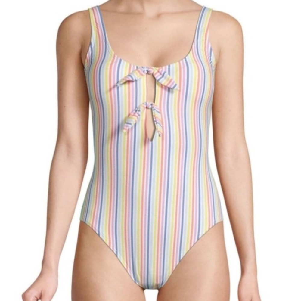 Kate Spade Striped One Piece Swimsuit XL